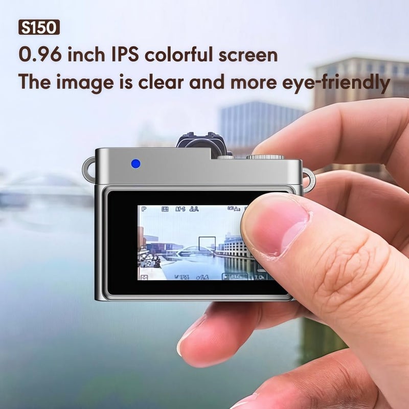 RWSEFK Retro Mini Digital Video Keychain Camera Small bodycam 1080P HD Video Go Cam 0.96" IPS Screen 4 Colors Type-C Pro17g 8GB Pocket Video Recorder for Travel Recording Gifts for Girls Stocking Stuffers - Image 5
